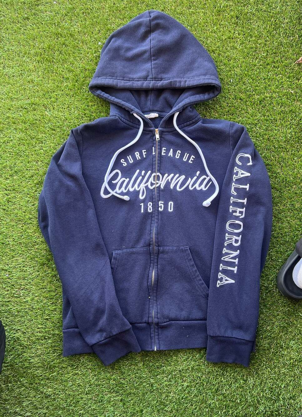 Reflex Men's California Surf League 1850 Navy Blue Zip-Up Hoodie Jacket Size Lar
